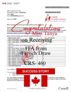 Congratulations letter for immigration success- New land visas