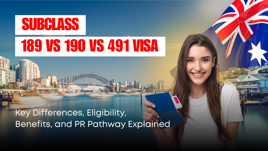 difference between subclass 189 190 and 491 visa